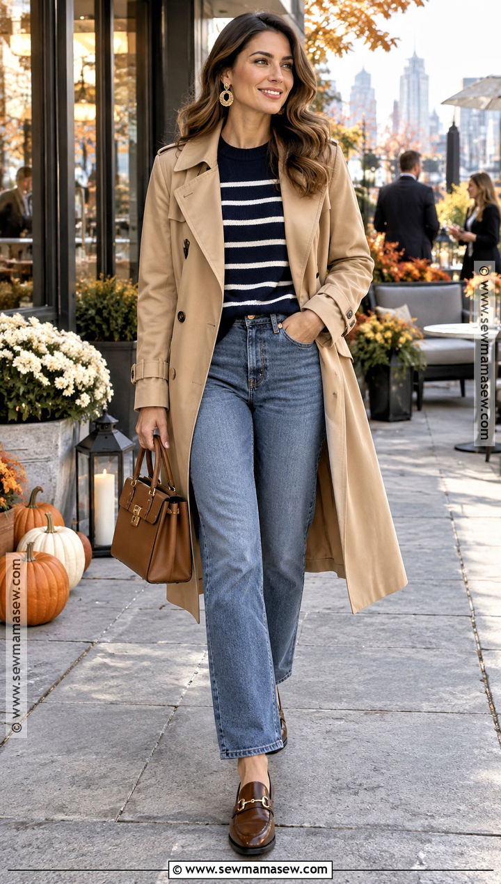 Fall Party Trench Coat And Jeans Outfit - 20 fall party outfit casual ideas