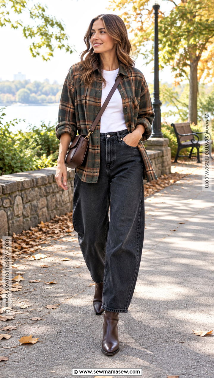Fall Plaid Overshirt Outfit - 15 Fashion Fall 2026 Ideas 2026