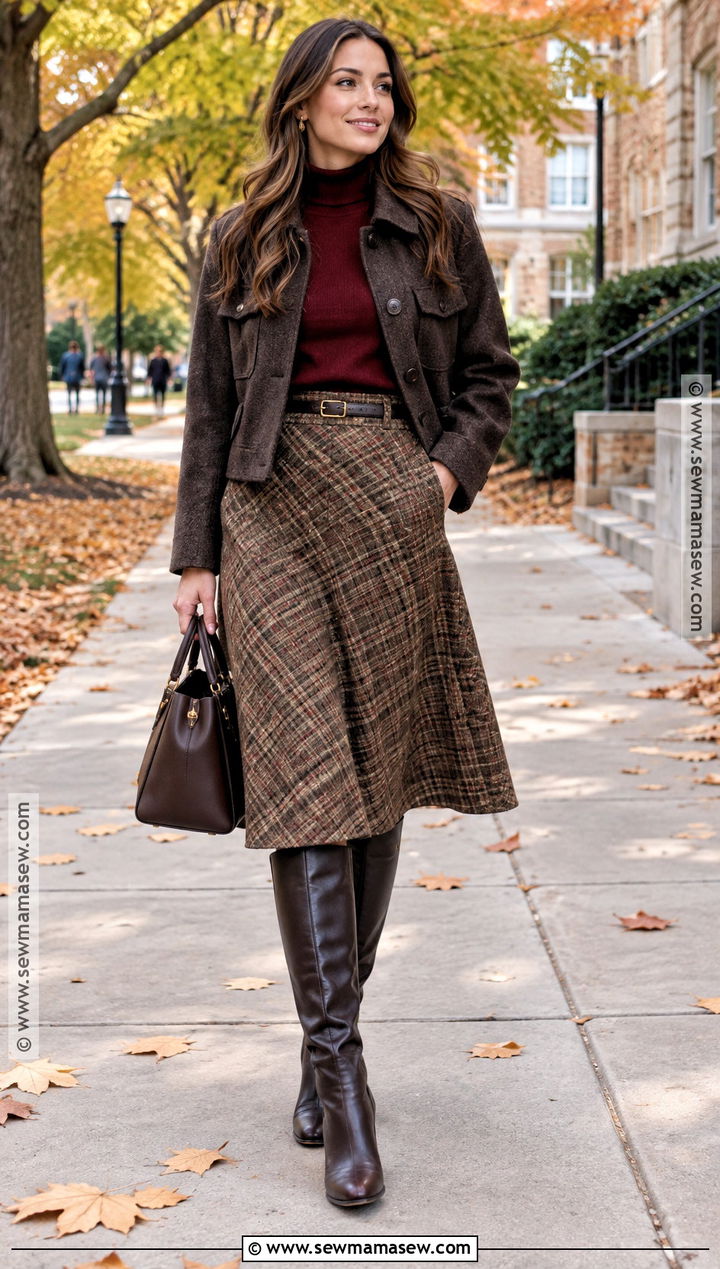 Fall Plaid Skirt and Turtleneck Outfit - 15 2026 fall fits