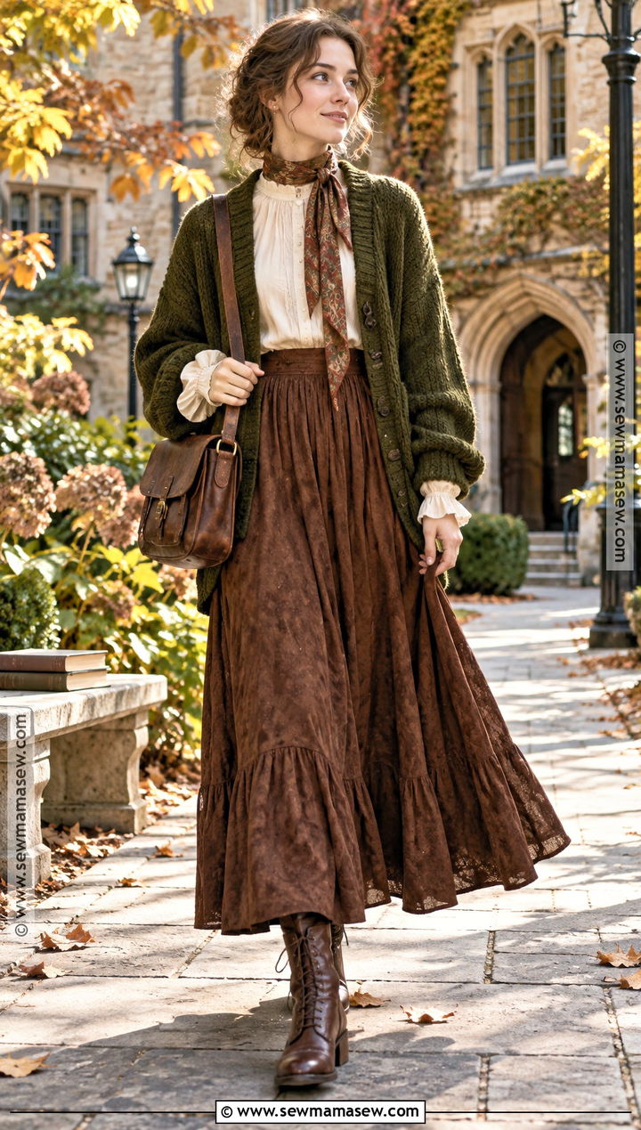 Fall Poetcore Outfit With A Maxi Skirt - 20 fall outfits trendy
