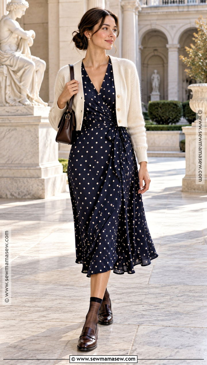 Fall Polka Dot Dress and Loafers Outfit - 15 2026 fall lookbook ideas
