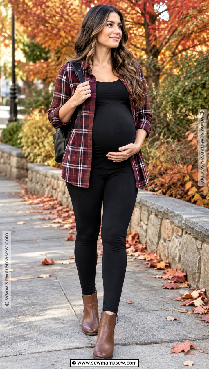 Fall Pregnancy Flannel Shirt Outfit - 25 pregnancy outfits fall