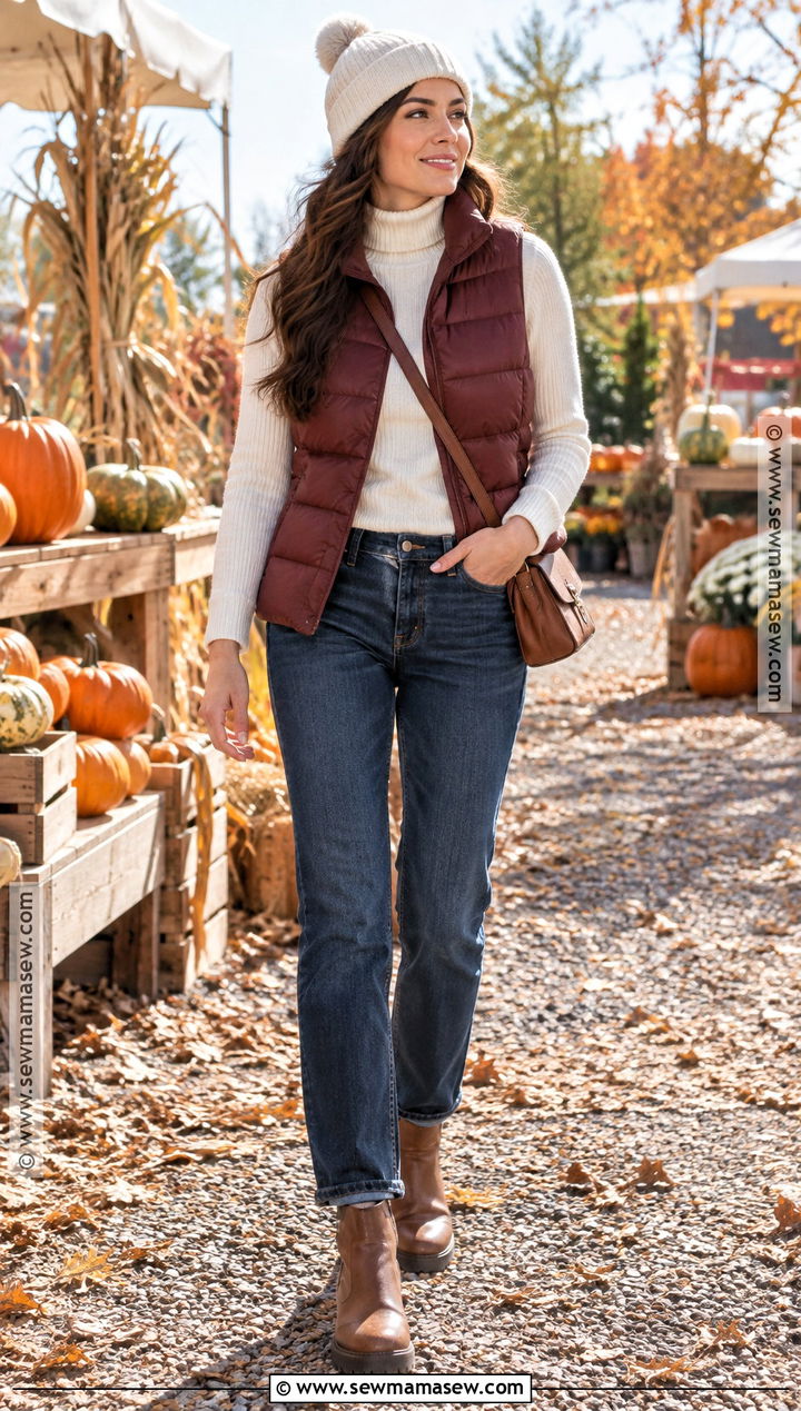 Fall Puffer Vest Outfit - 25 fall clothes for women