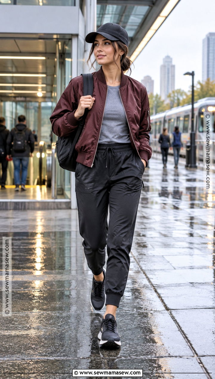 Fall Rainy Day Bomber Jacket Outfit - 15 fall raining day outfit ideas