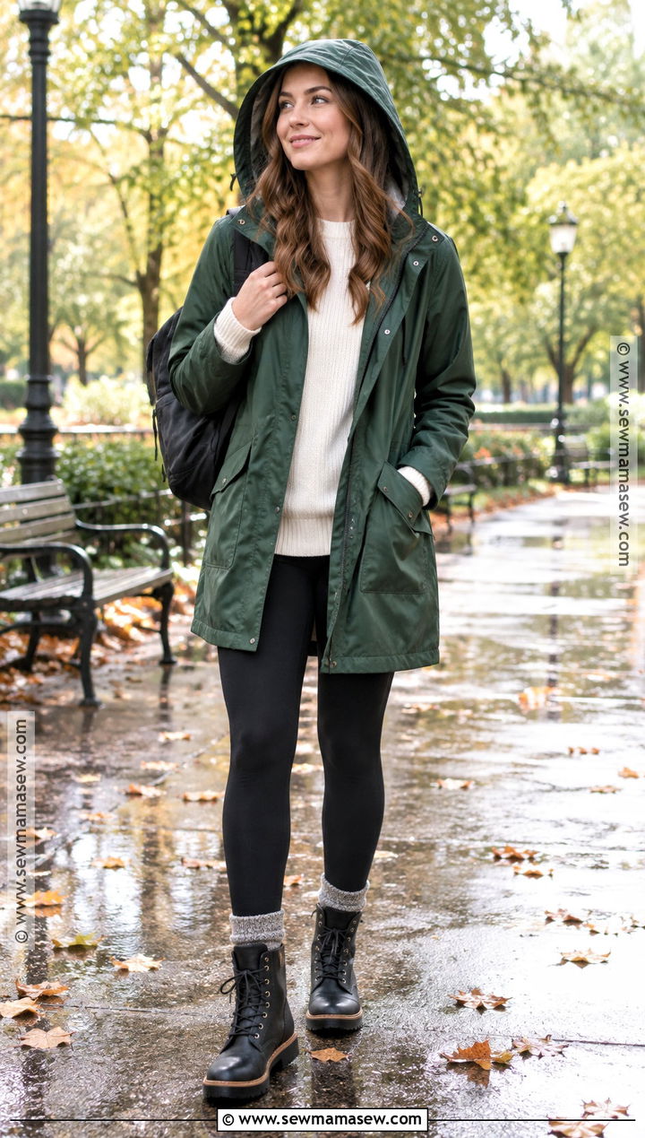 Fall Rainy Day Hooded Raincoat Outfit - 15 fall raining day outfit ideas