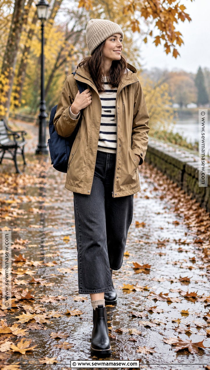 Fall Rainy Day Jeans And Anorak Outfit - 15 fall outfits women rainy day