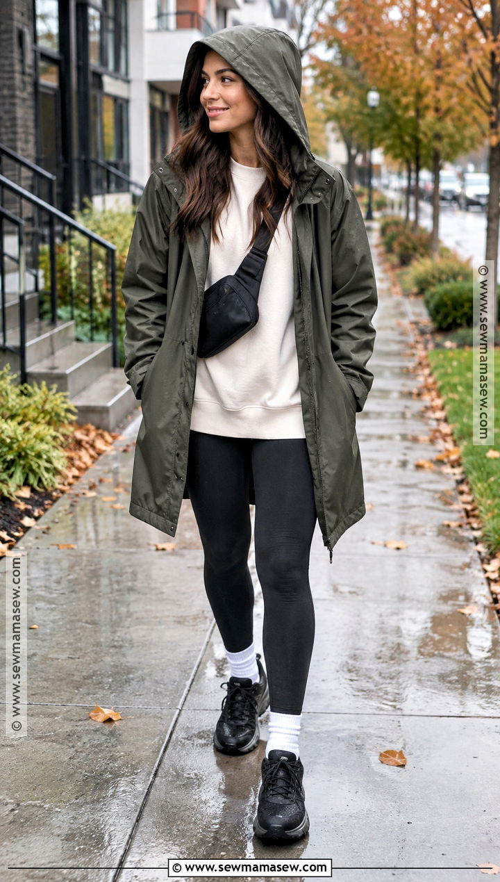 Fall Rainy Day Leggings And Raincoat Outfit - 15 fall outfits women rainy day