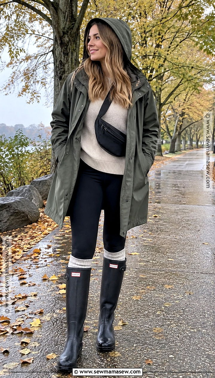 Fall Rainy Day Leggings Outfit - 20 cute rainy day outfit fall ideas
