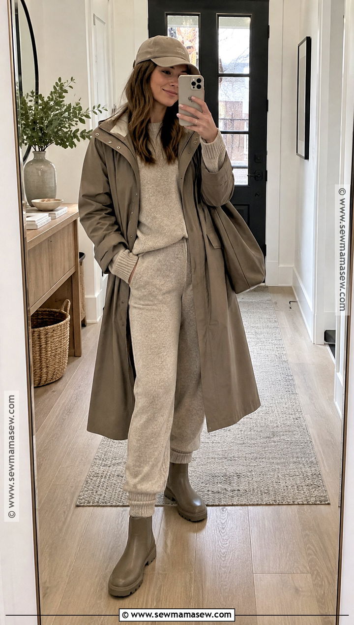 Fall Rainy Day Matching Knit Set Outfit - 15 fall raining day outfit ideas