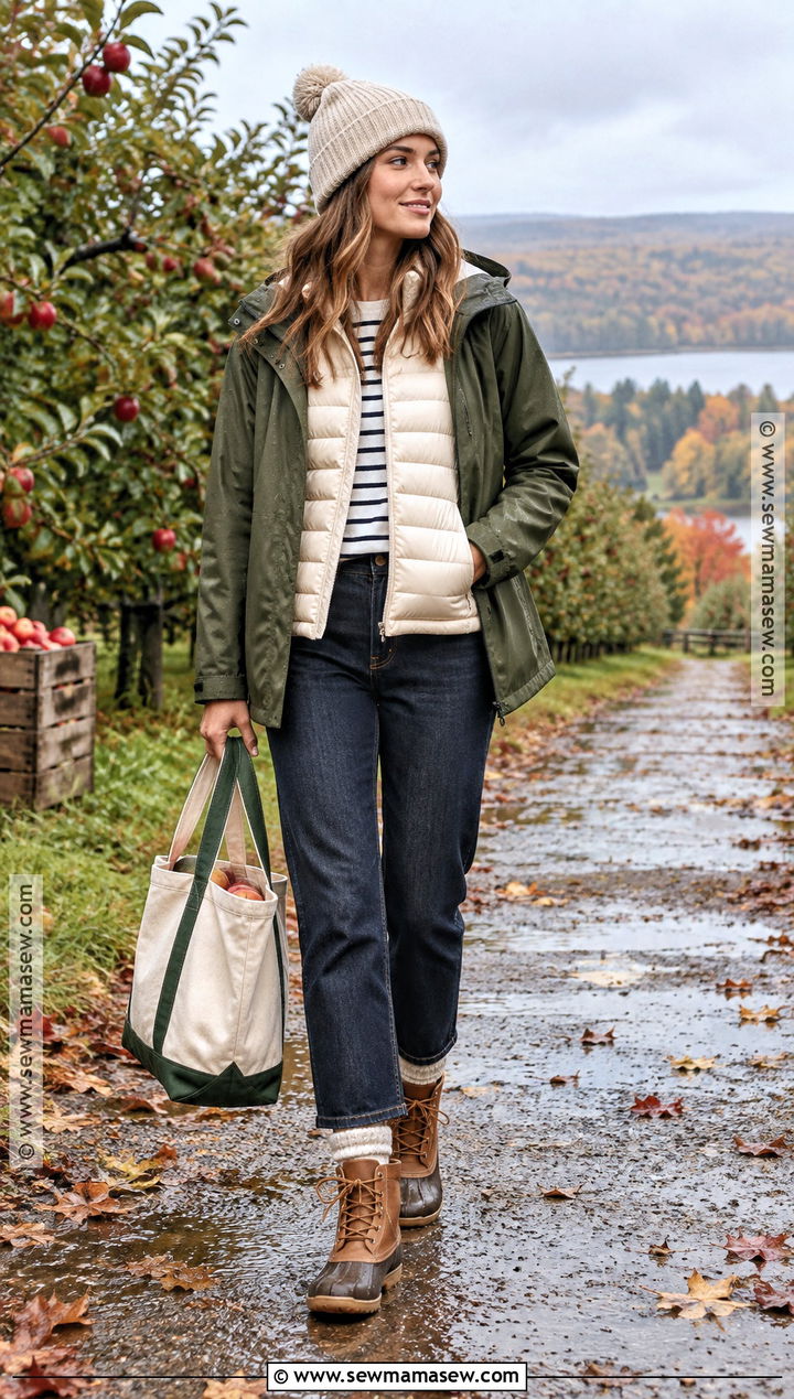 Fall Rainy Day Puffer Vest Outfit - 15 fall raining day outfit ideas