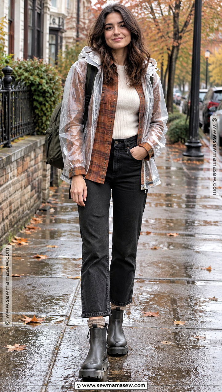 Fall Rainy Day Shacket And Black Jeans Outfit - 25 rainy day outfit fall ideas