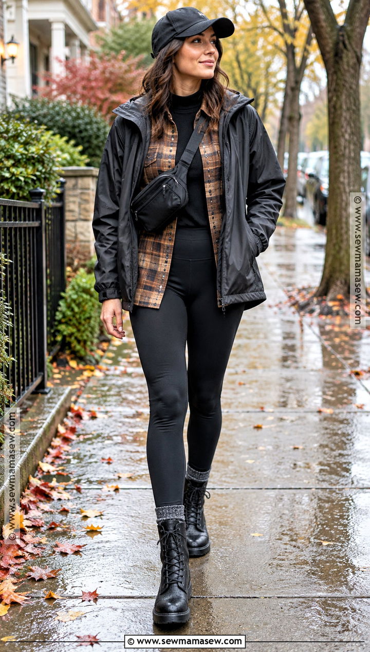 Fall Rainy Day Shacket And Leggings Outfit - 25 fall rainy day outfits