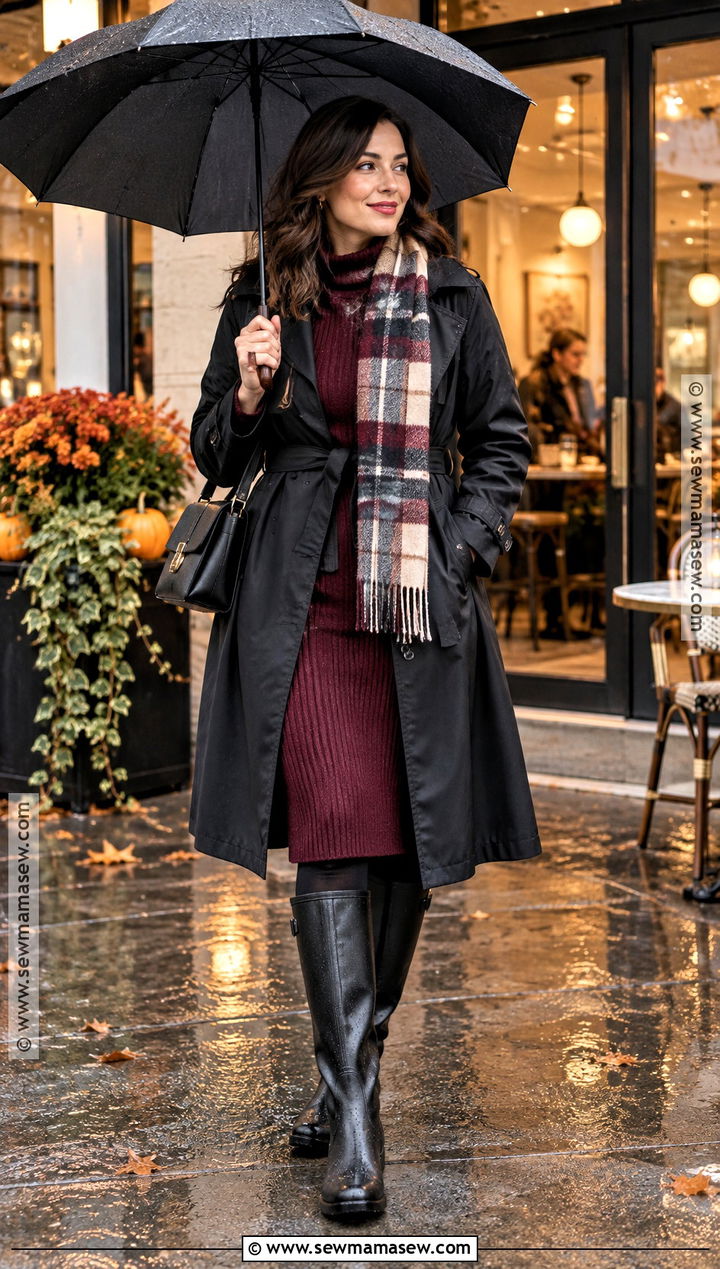 Fall Rainy Day Sweater Dress Outfit - 15 fall outfits women rainy day