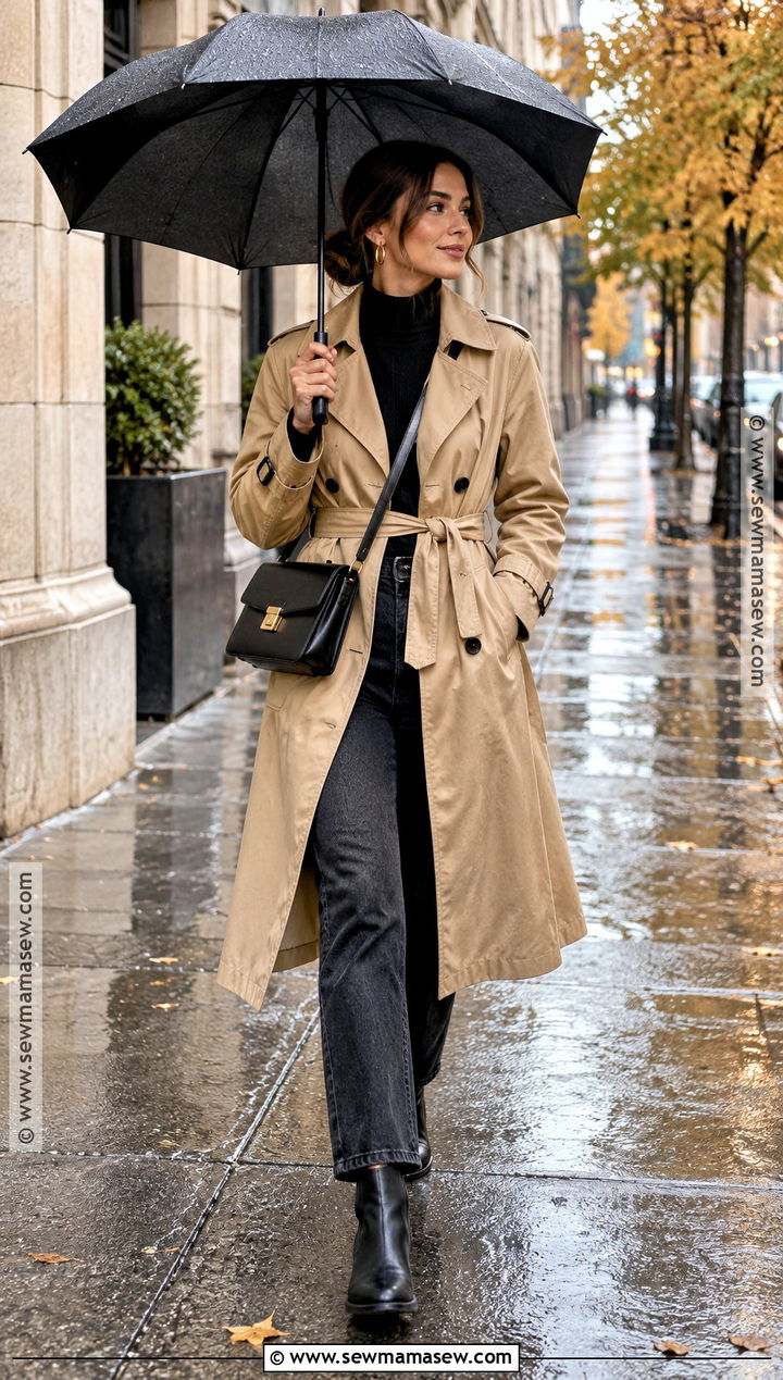 Fall Rainy Day Trench Coat Outfit - 15 fall raining day outfit ideas
