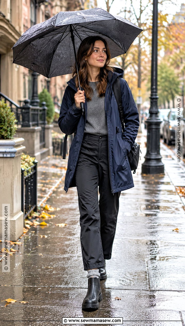 Fall Rainy Trip Outfit With Raincoat And Ankle Boots - 20 Fall Trip Outfits