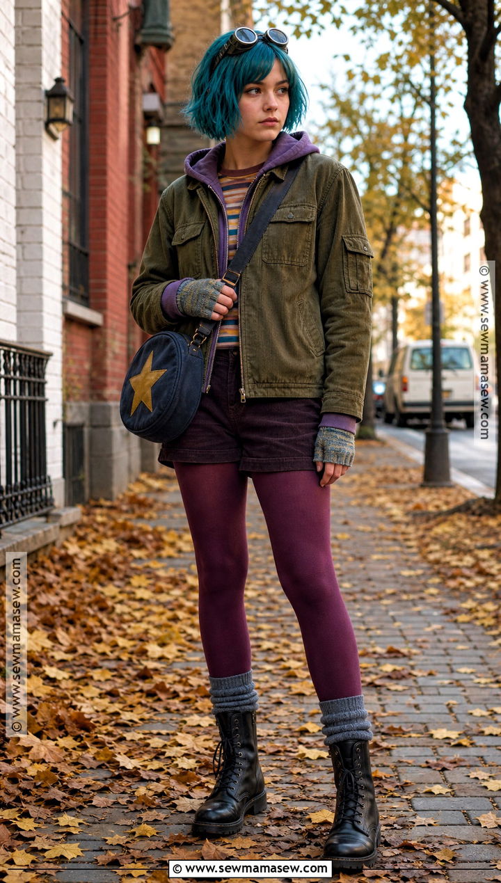 Fall Ramona Flowers Cosplay With Corduroy Layers - 35 Ramona Flowers Cosplay Ideas