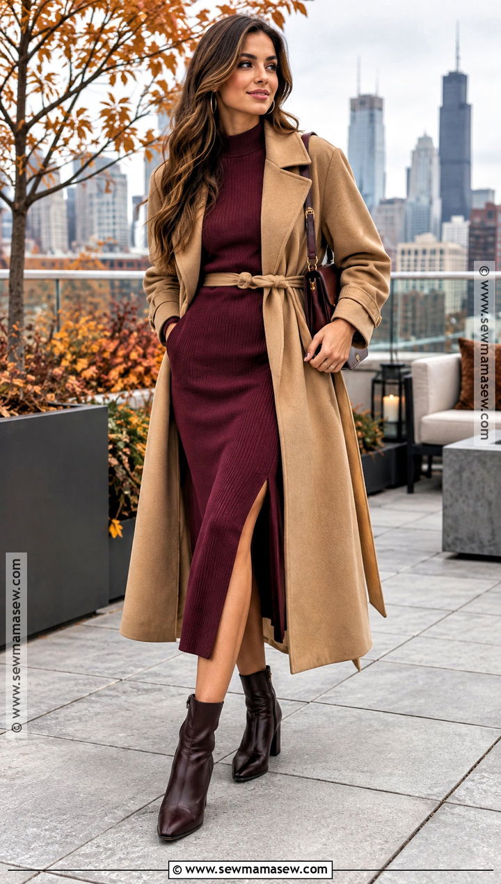 Fall Rooftop Outfit With Knit Midi Set - 15 fall rooftop outfit ideas