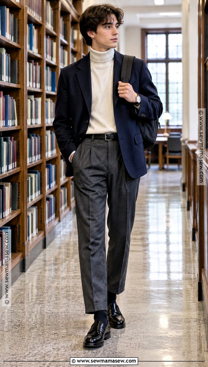 Fall School Uniform With Turtleneck And Pleated Pants - 15 fall school uniform inspiration ideas