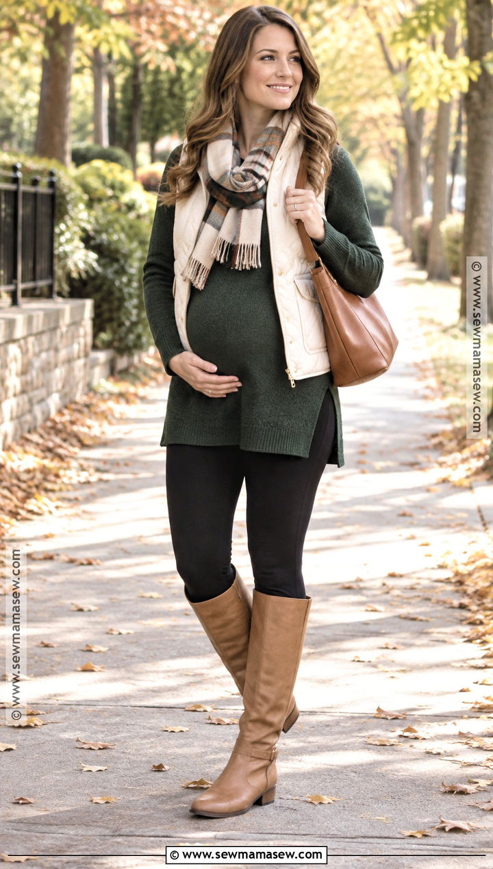 Fall Second Trimester Tunic And Boots Outfit - 15 fall second trimester outfit ideas