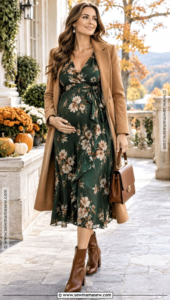 Fall Second Trimester Wrap Dress Outfit - 15 fall second trimester outfit ideas