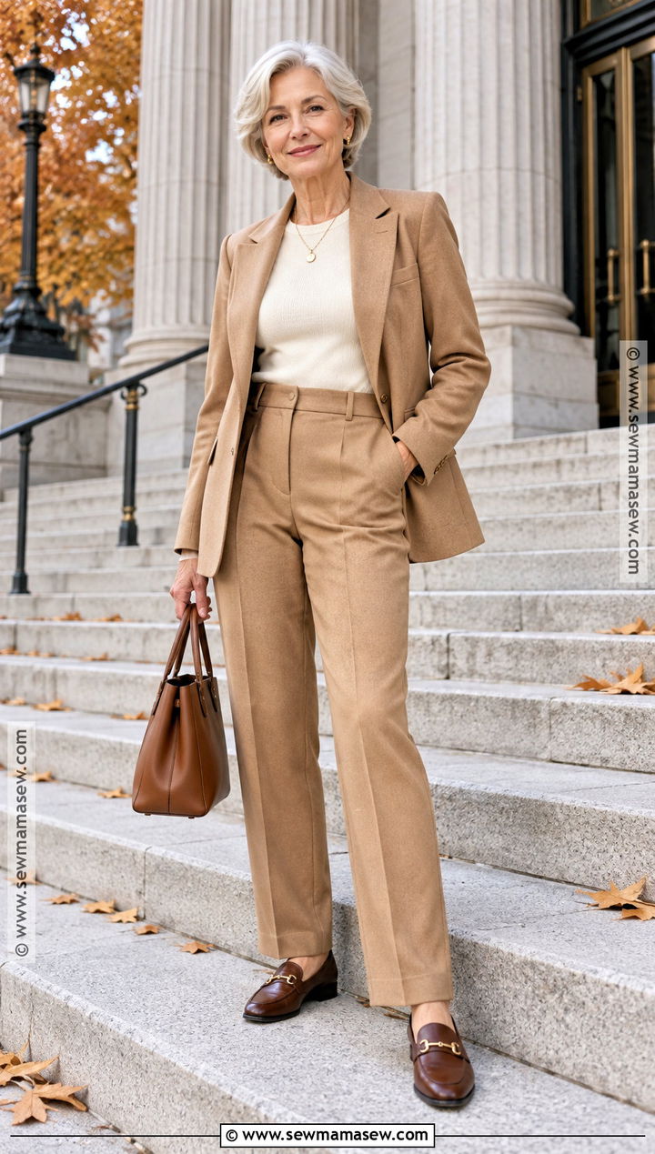 Fall Senior Photo Blazer And Tailored Trousers - 15 fall senior photo outfit ideas