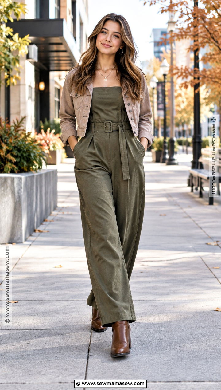 Fall Senior Picture Jumpsuit And Ankle Boots Outfit - 15 fall senior pic outfit ideas