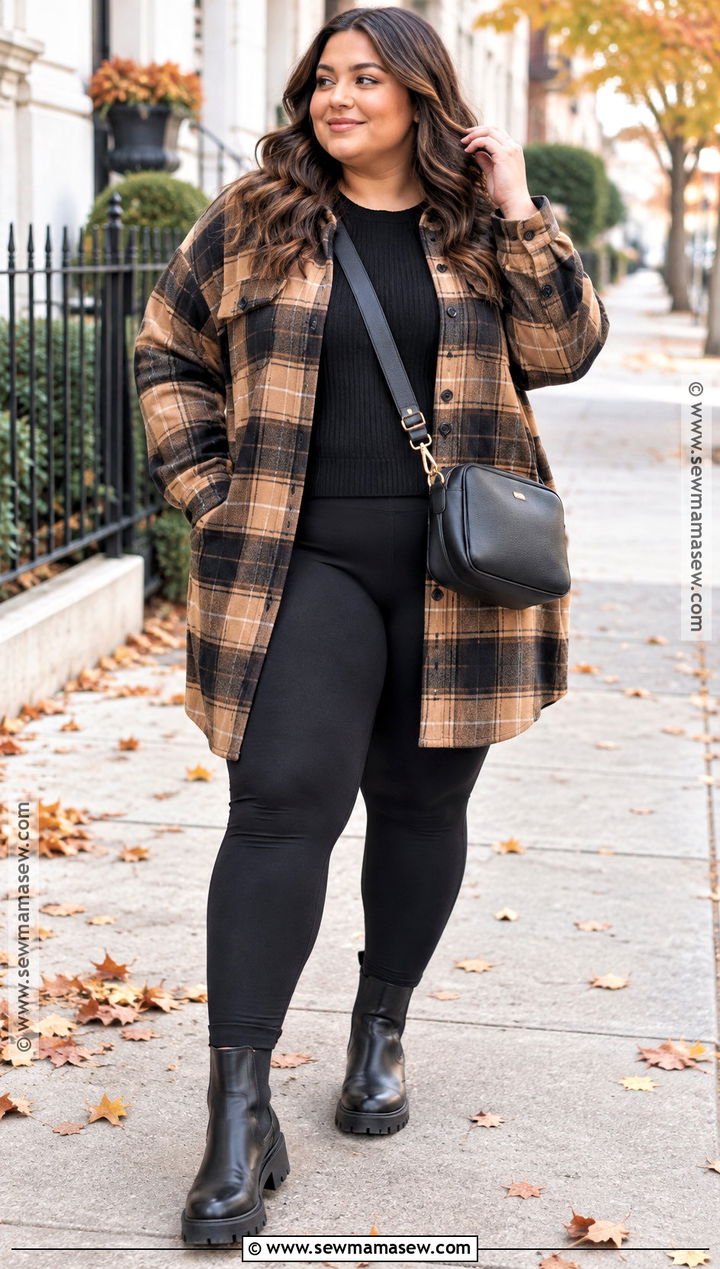Fall Shacket And Leggings Outfit - 15 dressing for fall ideas