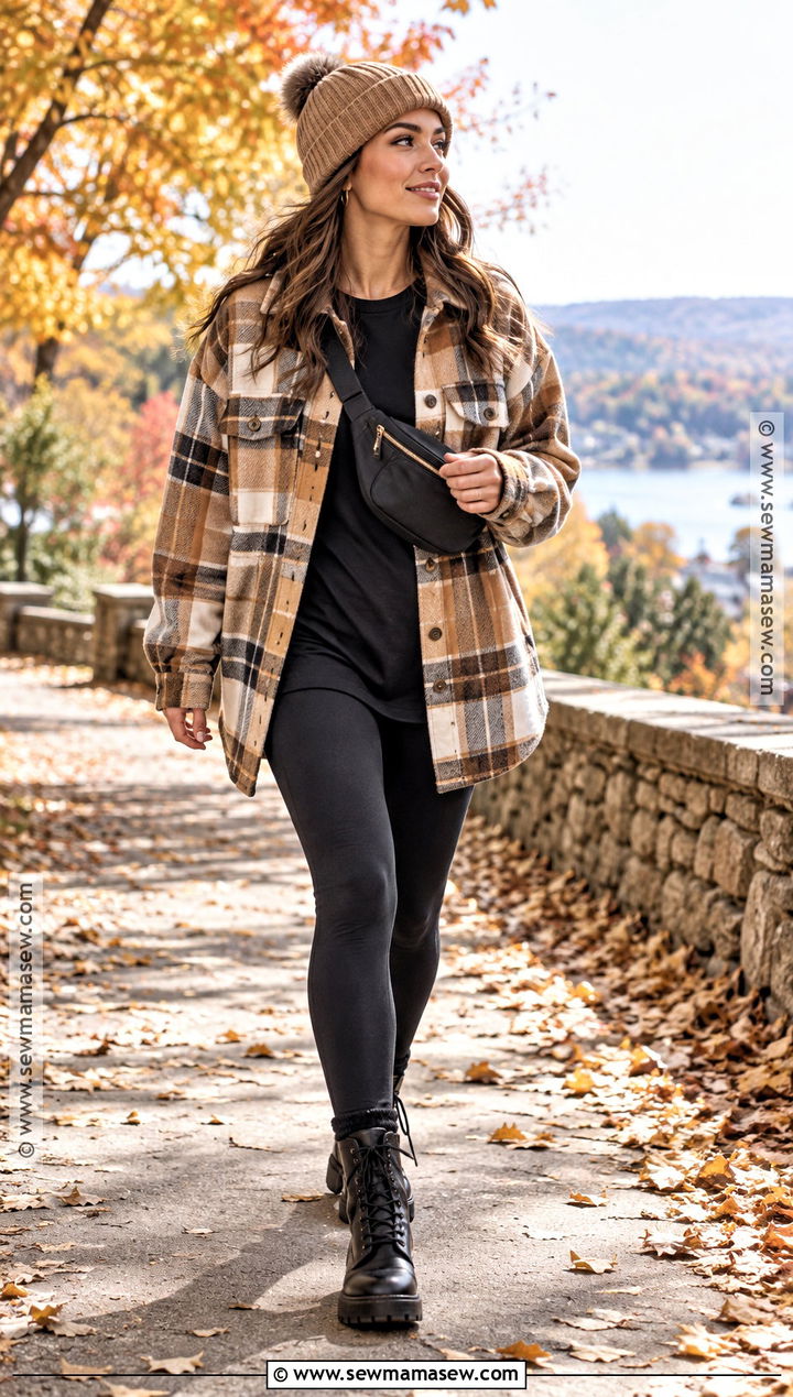 Fall Shacket And Leggings Outfit - 25 fall inspired outfits