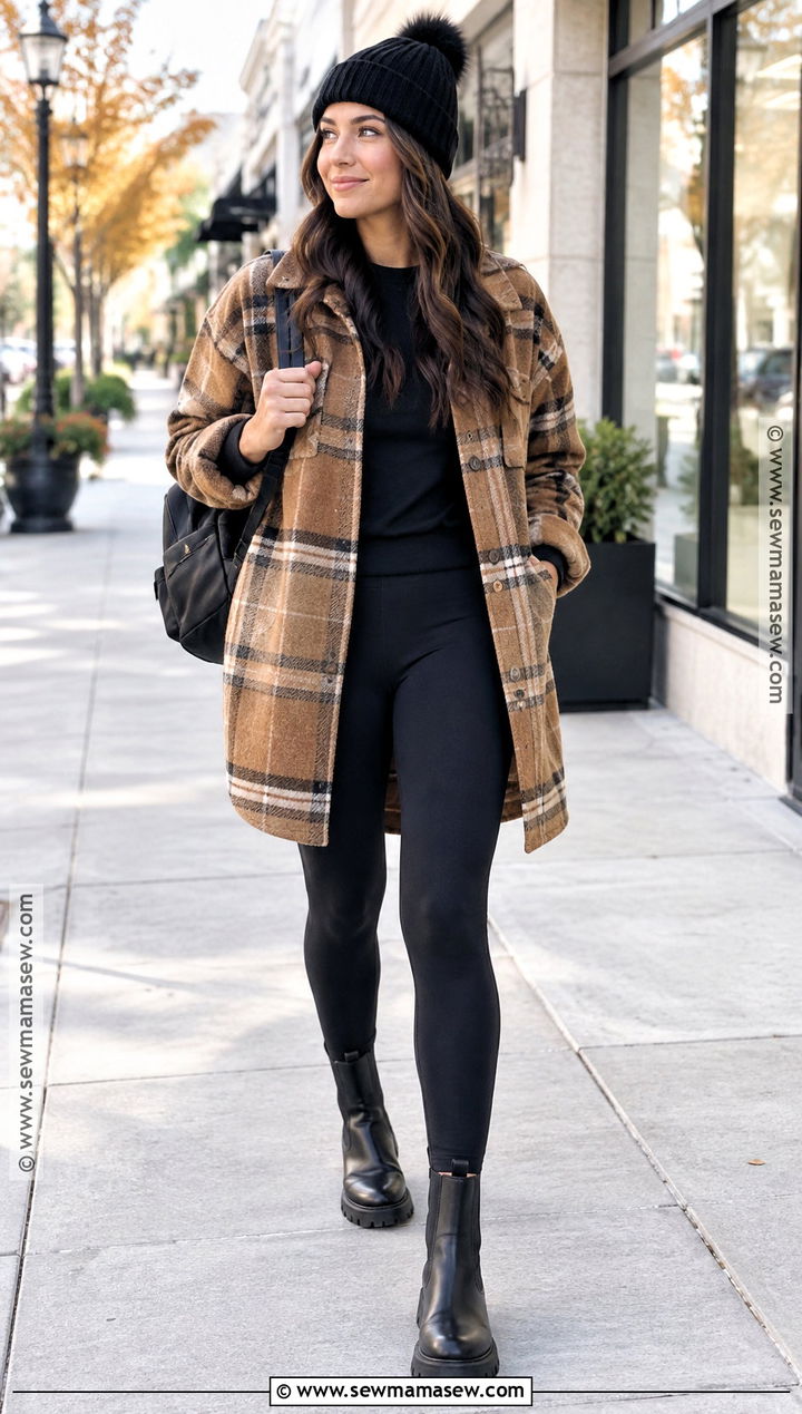 Fall Shacket And Leggings Outfit - 20 Cute Outfit Inspo Fall Ideas