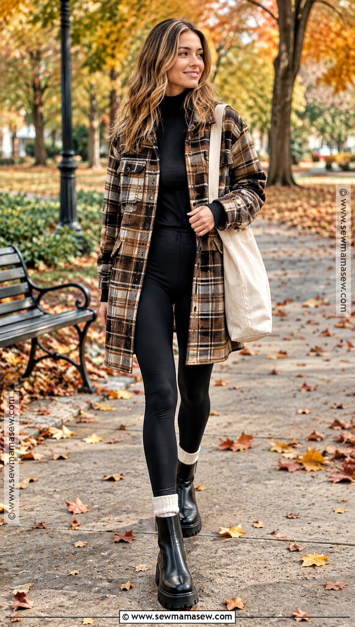 Fall Shacket And Leggings Outfit - 20 fall fits for women