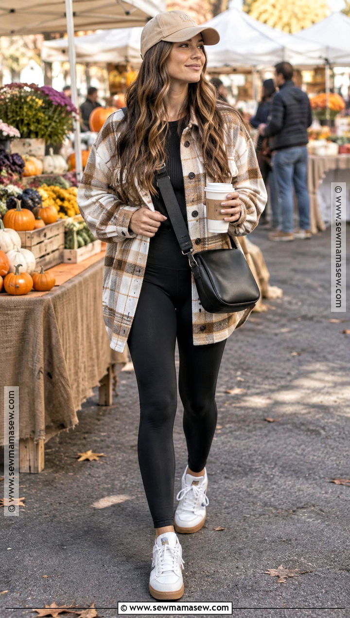 Fall Shacket And Leggings Outfit - 15 clothes for fall season