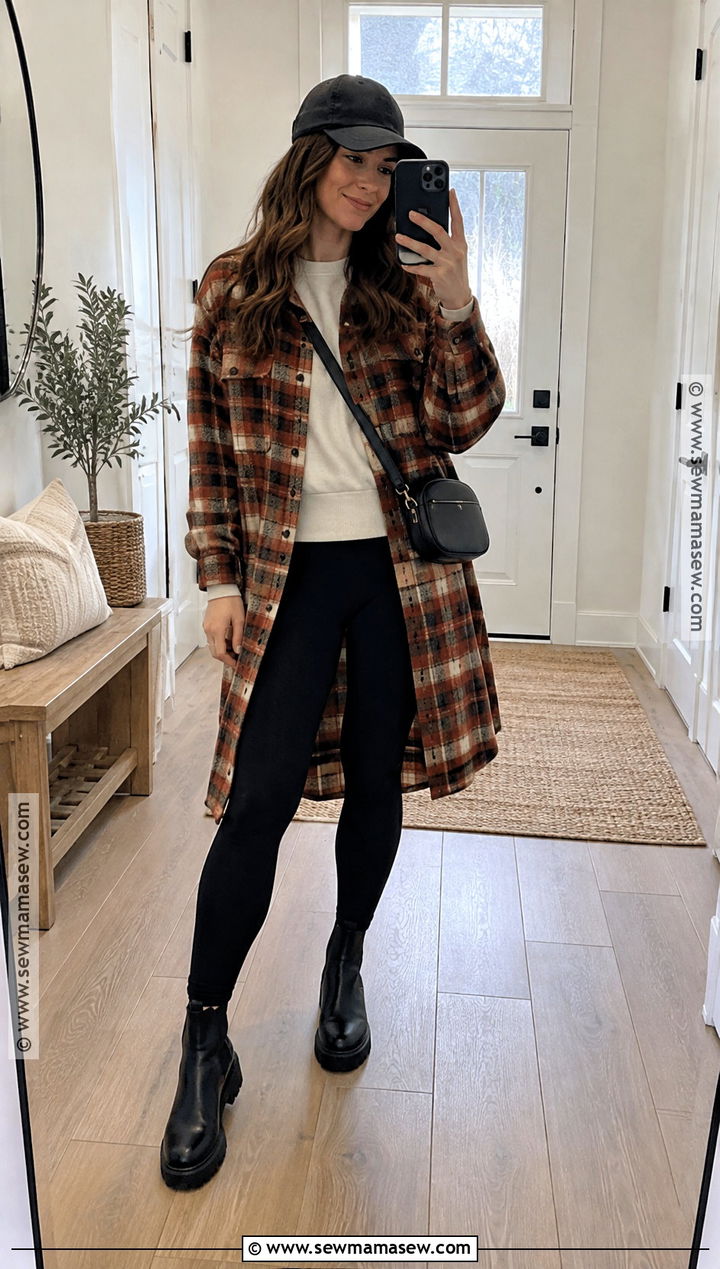 Fall Shacket and Leggings Outfit - 30 fall outfit ideas
