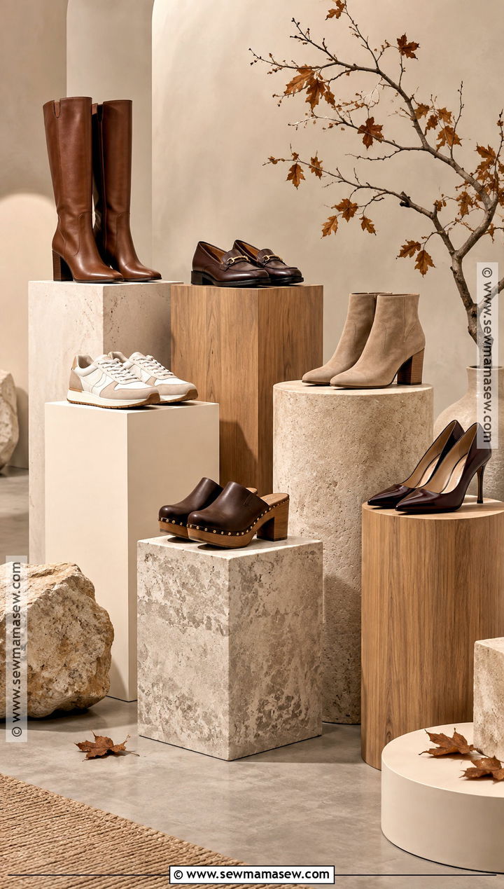 Fall Shoe Pedestal Display - 15 Fall Shoe Collection Display Ideas