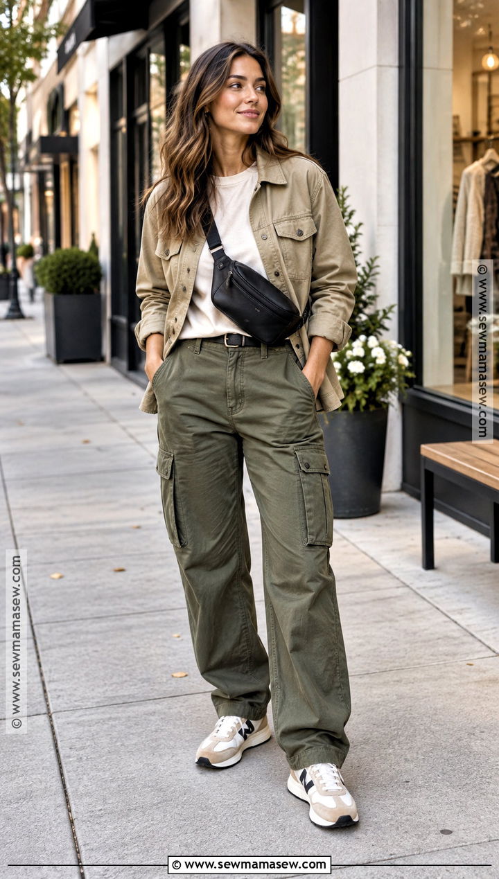 Fall Shopping Outfit With Utility Jacket And Cargo Pants - 25 fall shopping outfit ideas