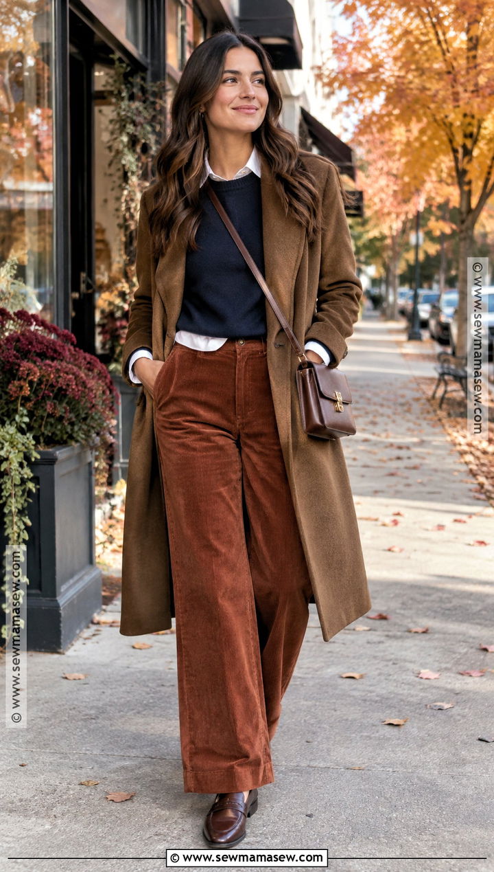 Fall Small Town Outfit With Corduroy Pants - 20 Vacation Fall Outfits