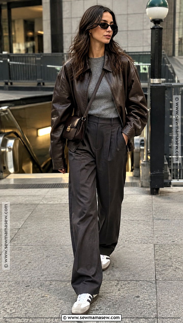 Fall Street Fashion Leather Bomber Outfit - 25 outfit inspo fall street fashion ideas 2026