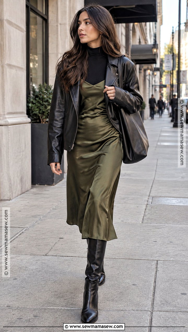 Fall Street Style Slip Dress And Leather Jacket Outfit - 15 street style fall ideas 2026