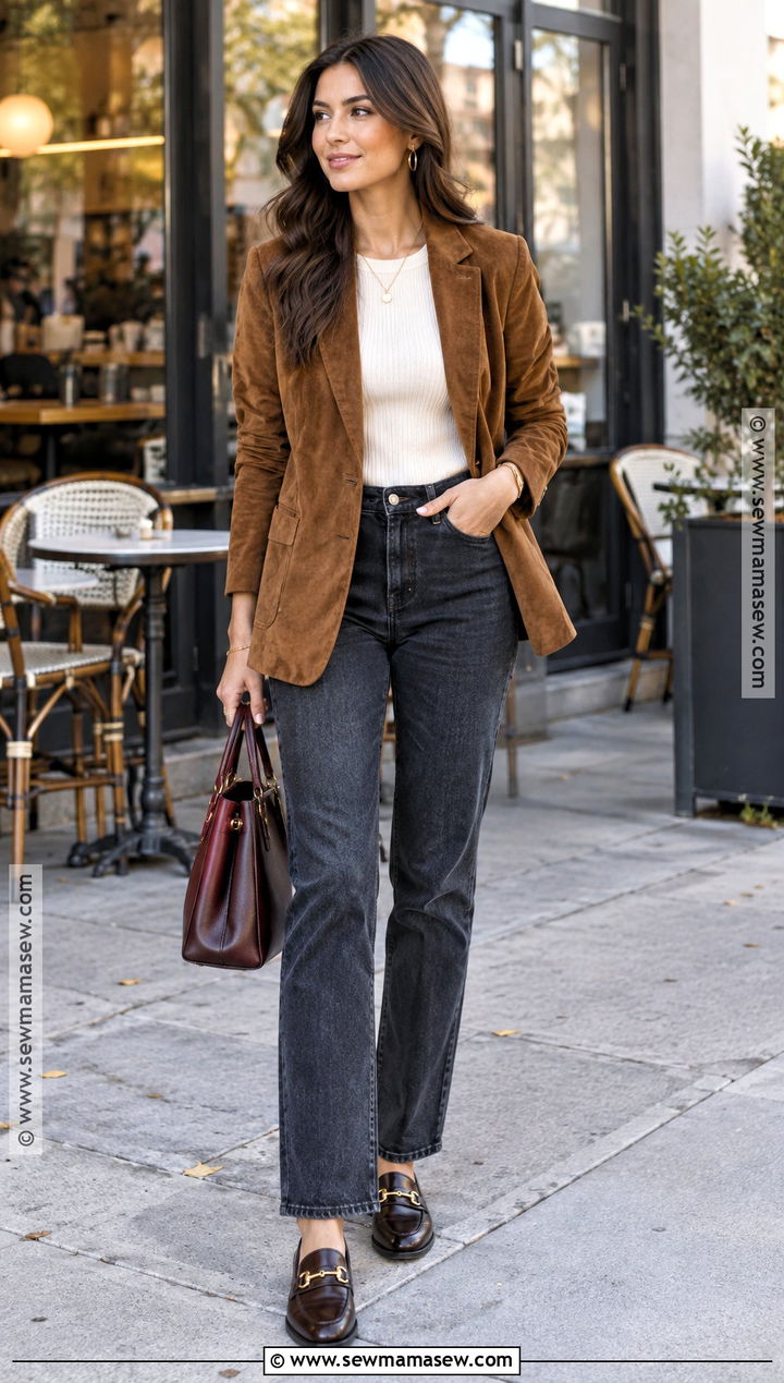Fall Suede Blazer Outfit - 25 fall clothes for women