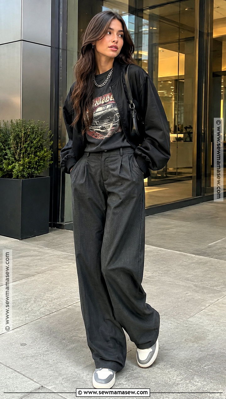 Fall Swag Outfit With Wide Leg Trousers - 20 Cute Swag Outfits Fall