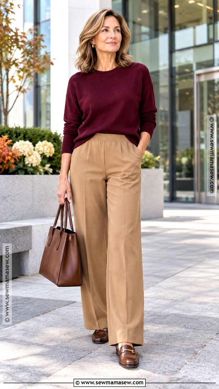 Fall Sweater And Relaxed Trousers Outfit - 20 lazy day outfits fall