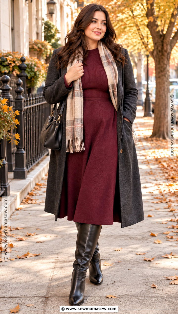 Fall Sweater Dress With Knee High Boots - 15 Everyday Dresses Fall