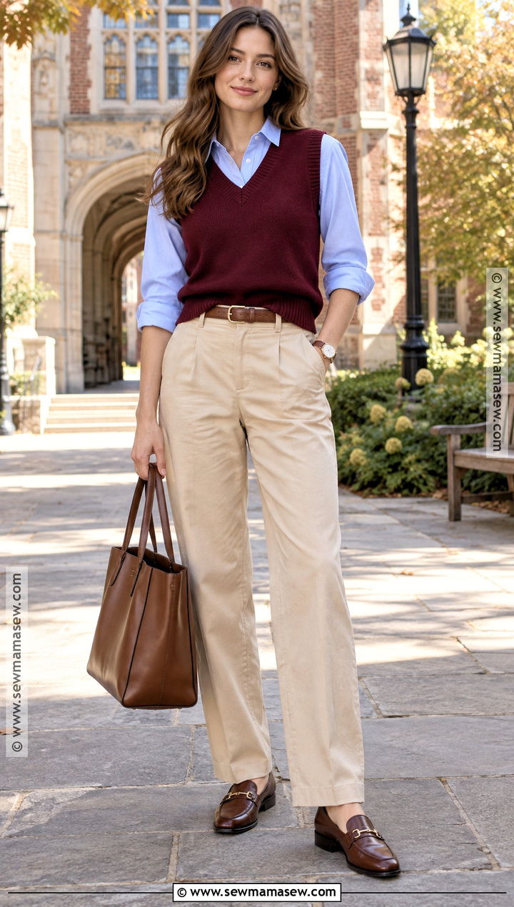 Fall Sweater Vest And Button Down Outfit - 20 fall style inspiration ideas