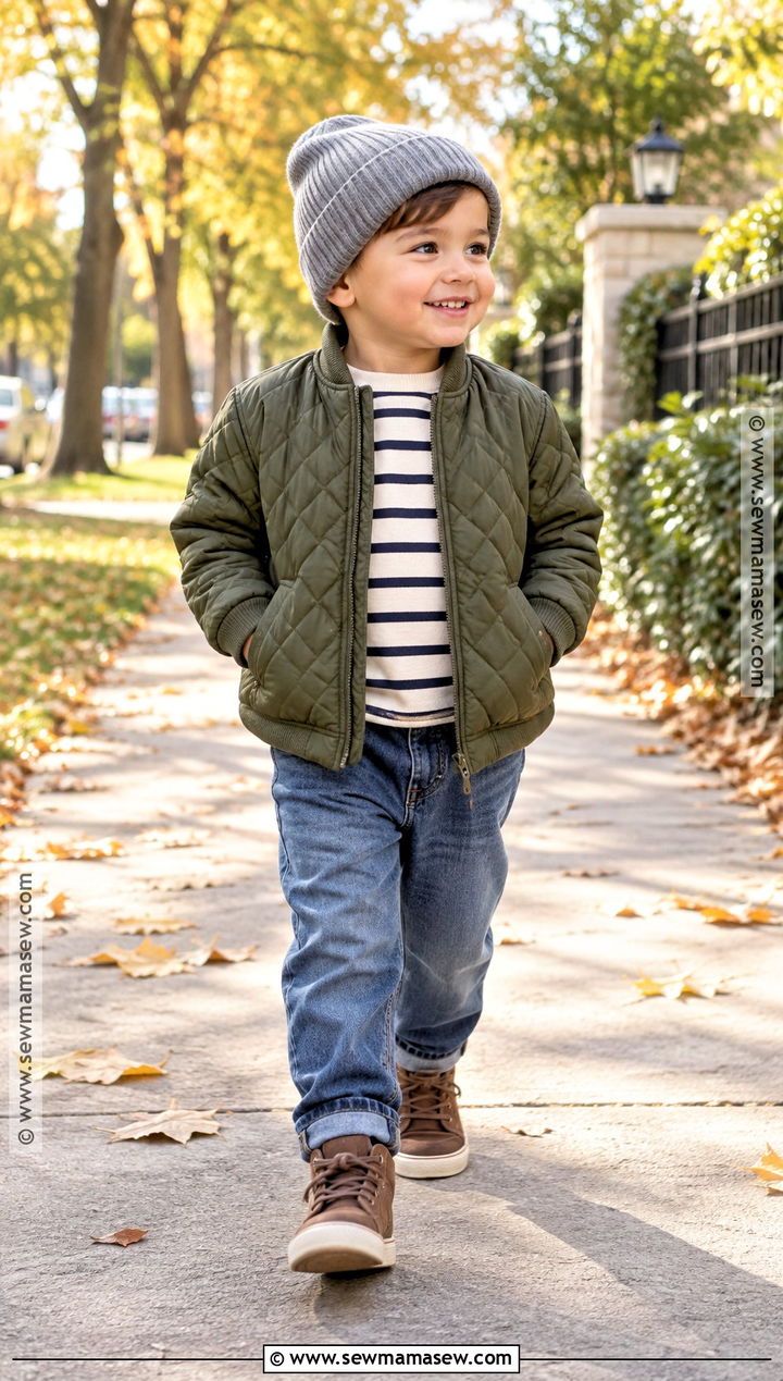 Fall Toddler Boy Quilted Jacket And Denim Outfit - 20 fall toddler outfits for boys