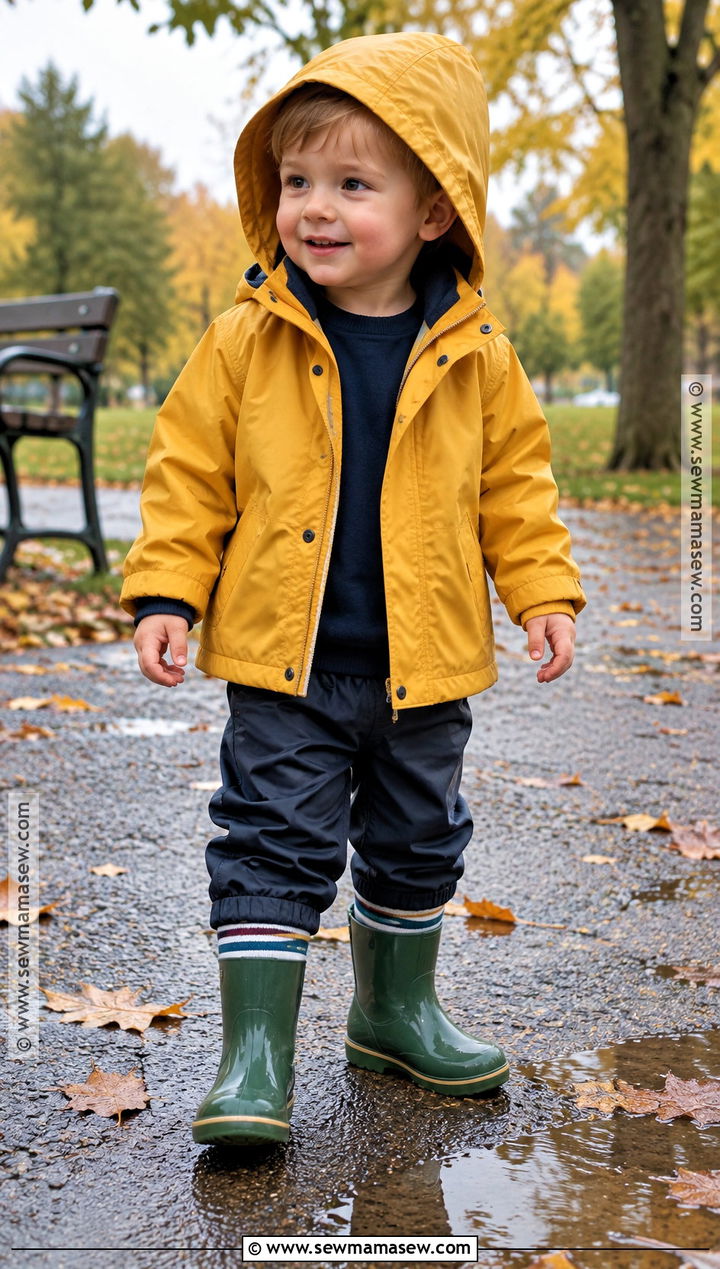 Fall Toddler Boy Rain Jacket And Waterproof Boots Outfit - 20 fall toddler outfits for boys