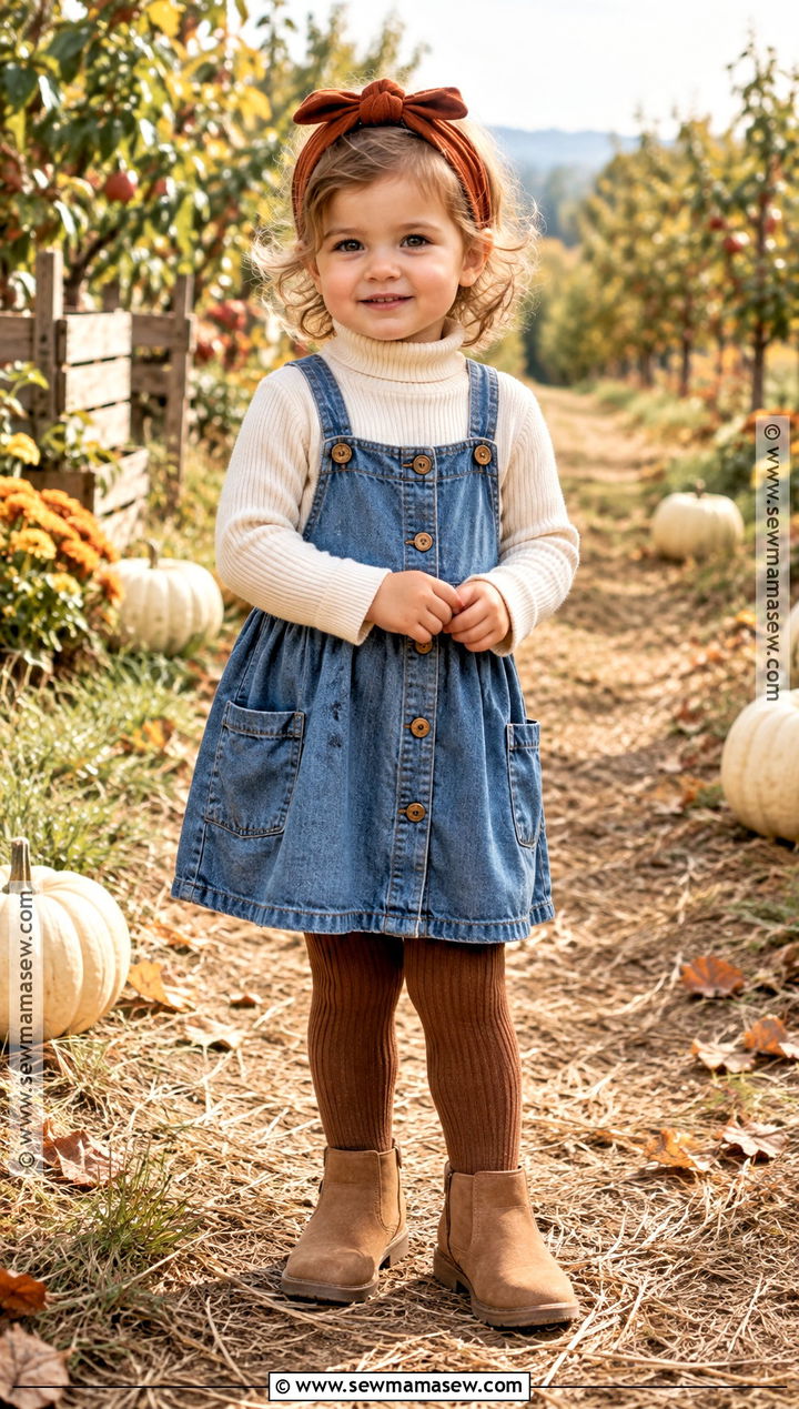 Fall Toddler Girl Denim Dress And Turtleneck Outfit - 15 fall toddler girl outfits