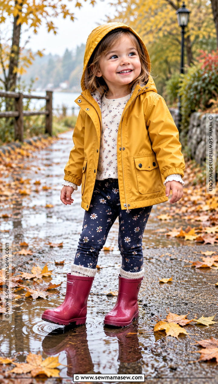 Fall Toddler Girl Rain Jacket Leggings And Rain Boots Outfit - 15 fall toddler girl outfits