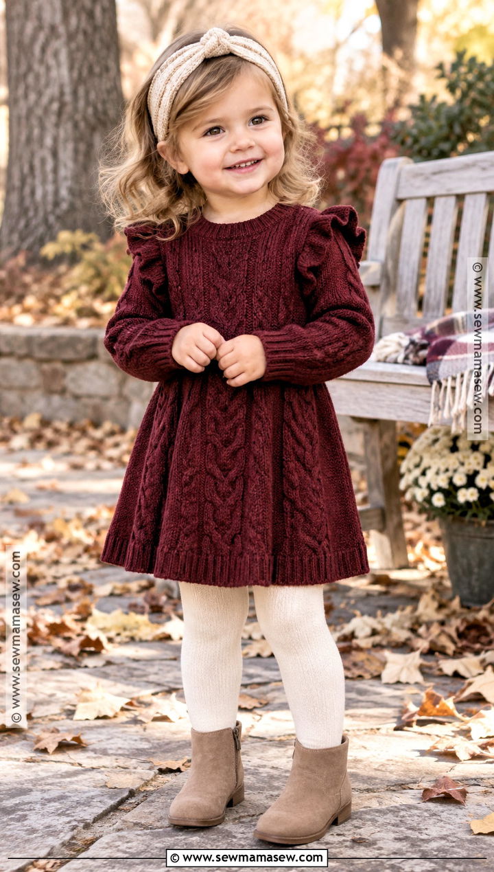 Fall Toddler Girl Sweater Dress And Tights Outfit - 15 fall toddler girl outfits