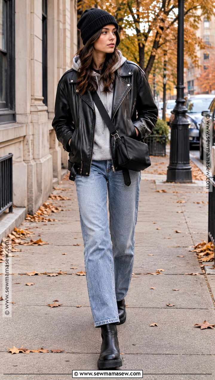 Fall Tomboy Leather Jacket Outfit - 20 Fall Tomboy Outfits