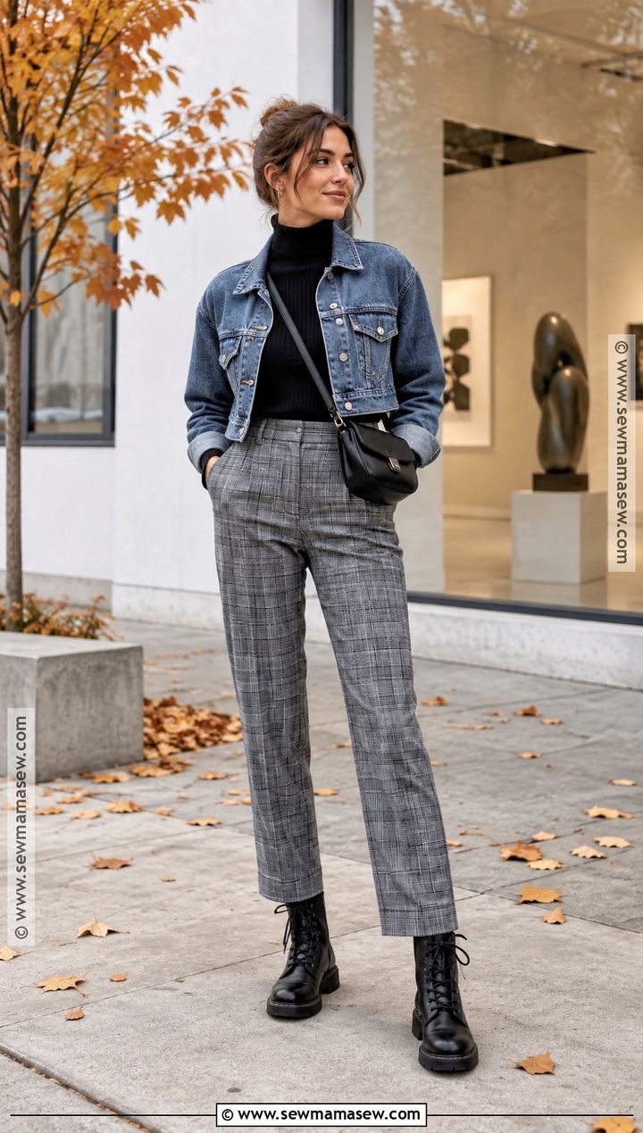 Fall Tomboy Plaid Trousers Outfit - 20 Fall Tomboy Outfits