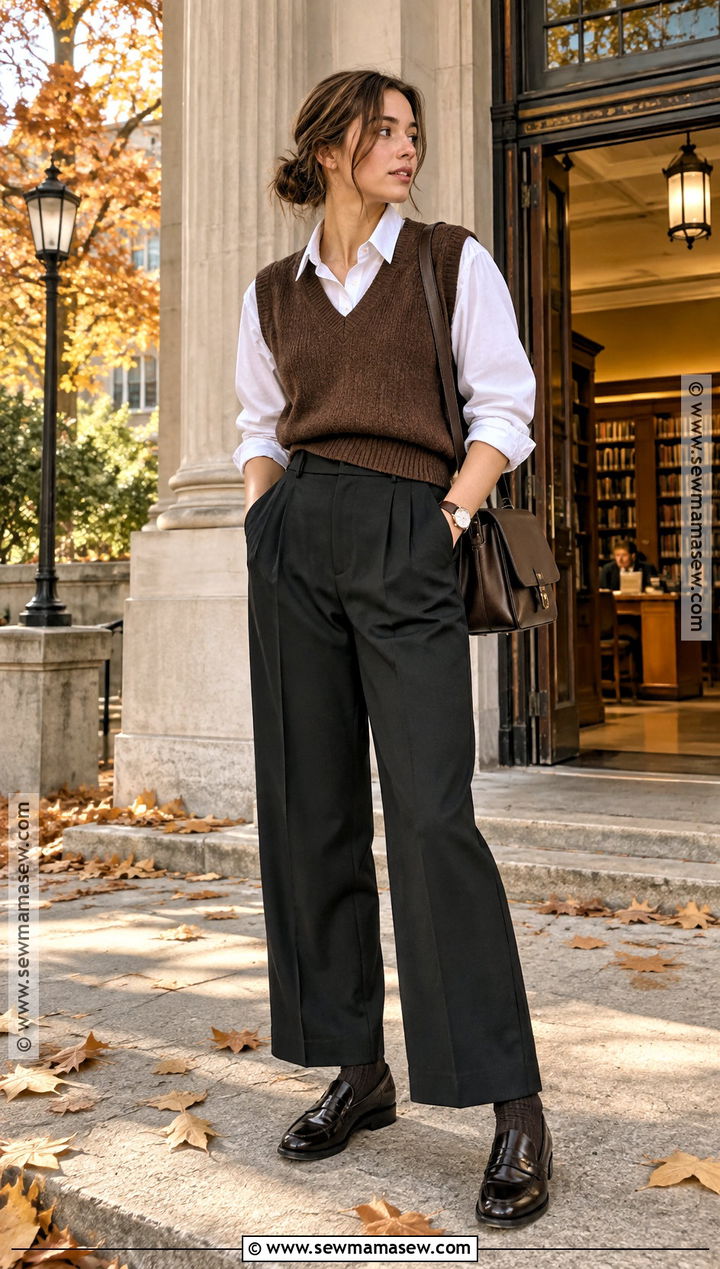 Fall Tomboy Sweater Vest Outfit - 20 Fall Tomboy Outfits